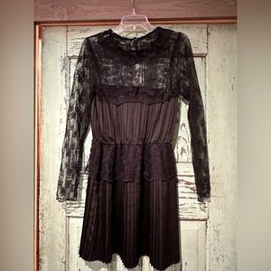 Free people high neck lace dress black size 10